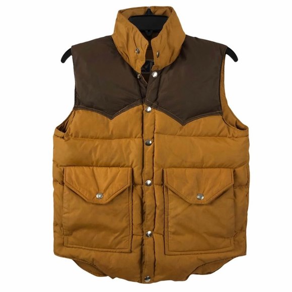Jackets & Blazers - Vintage 80’s Mustang Action Sportswear Goose Down Puffer Vest Mustard Yellow